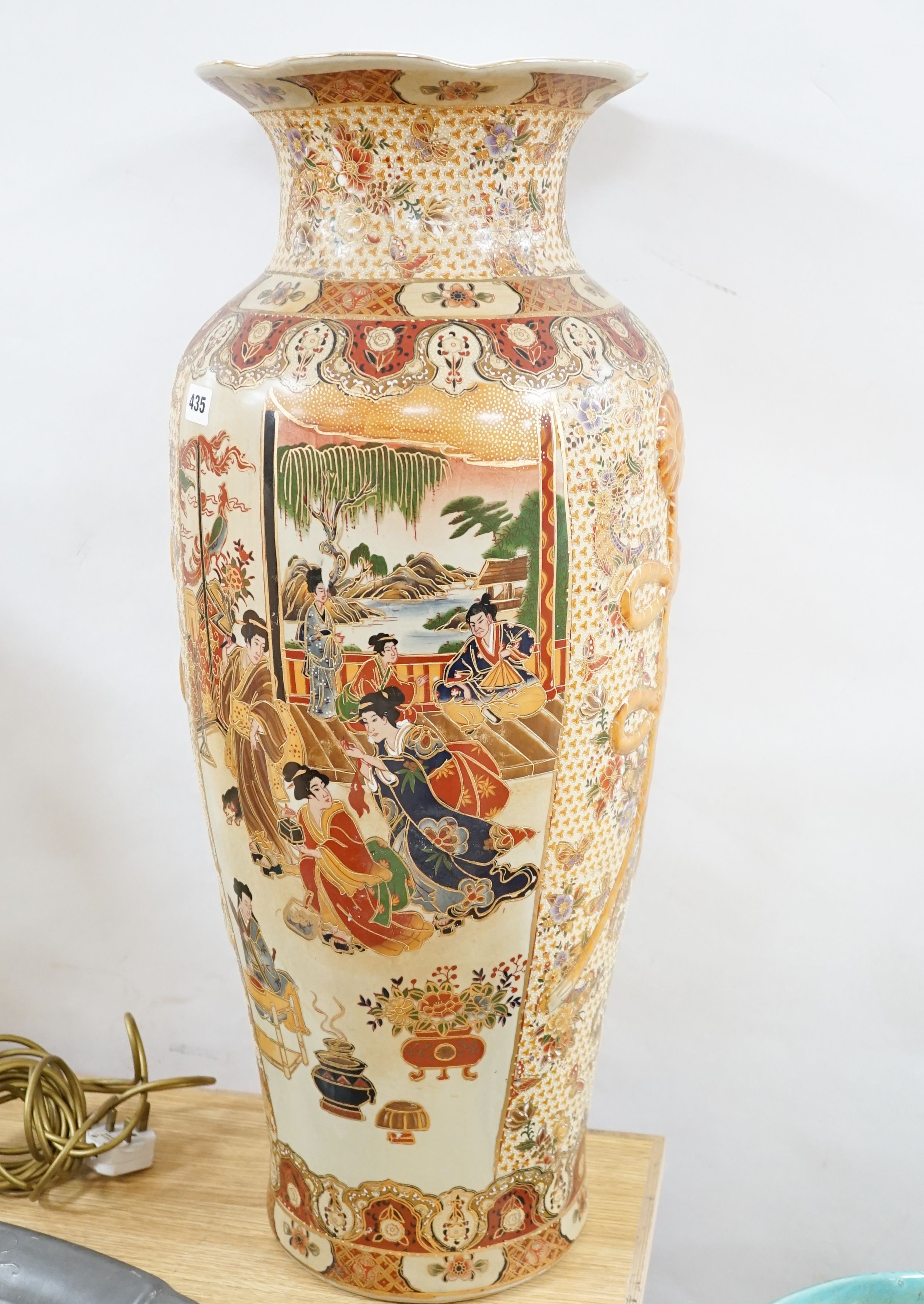 A large Japanese ceramic vase 82cm